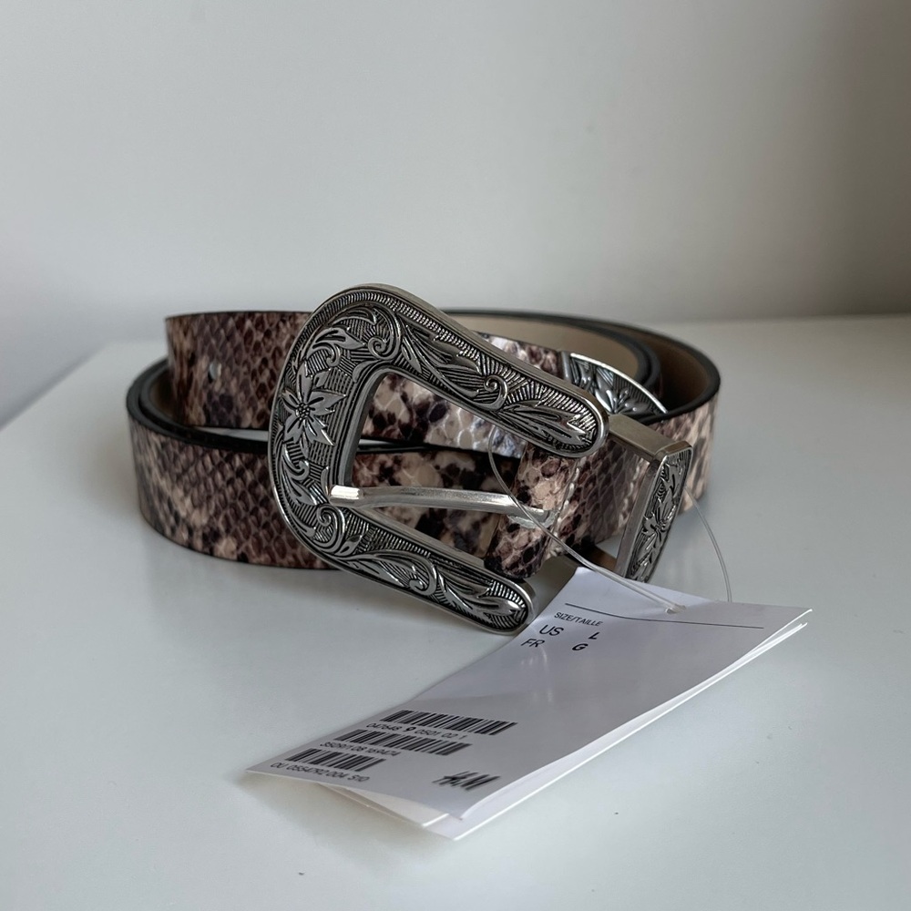 NWT H&M Faux Snakeskin Western Belt